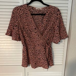 Mi Ami Leopard Wrap Top